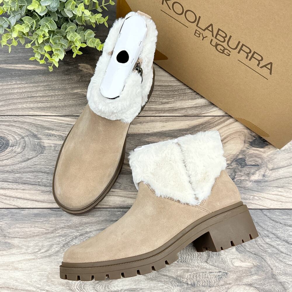 NIB Koolaburra by UGG Berea Fuzz Orthodite Ankle Boots Suede 9 Amphora